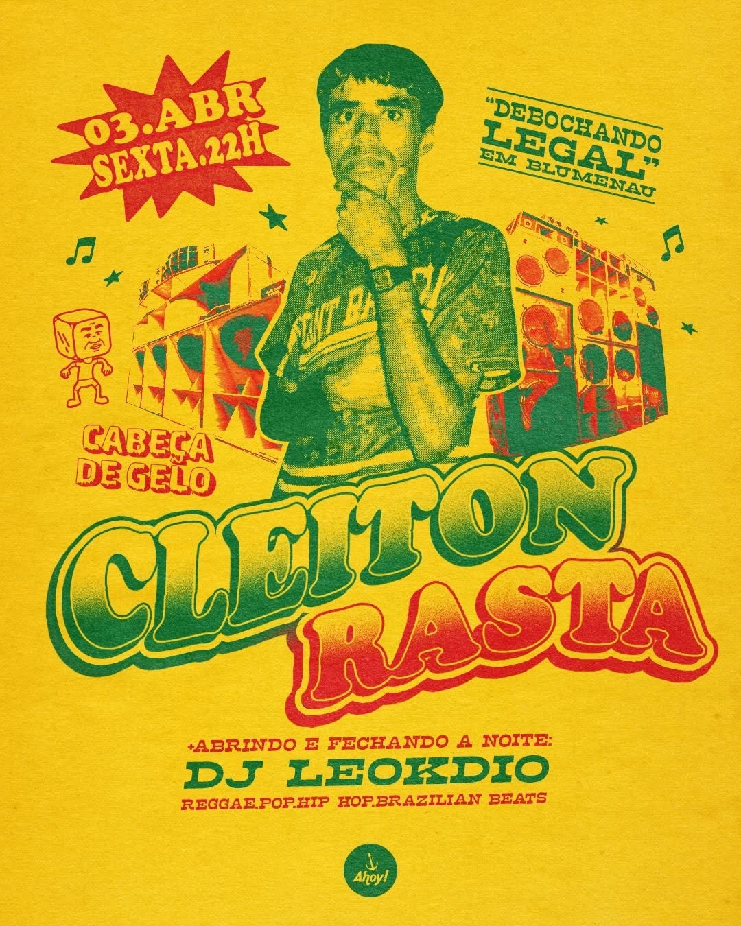 Palco Belém | Eventos | Cleiton Rasta em Blumenau no Ahoy 2026