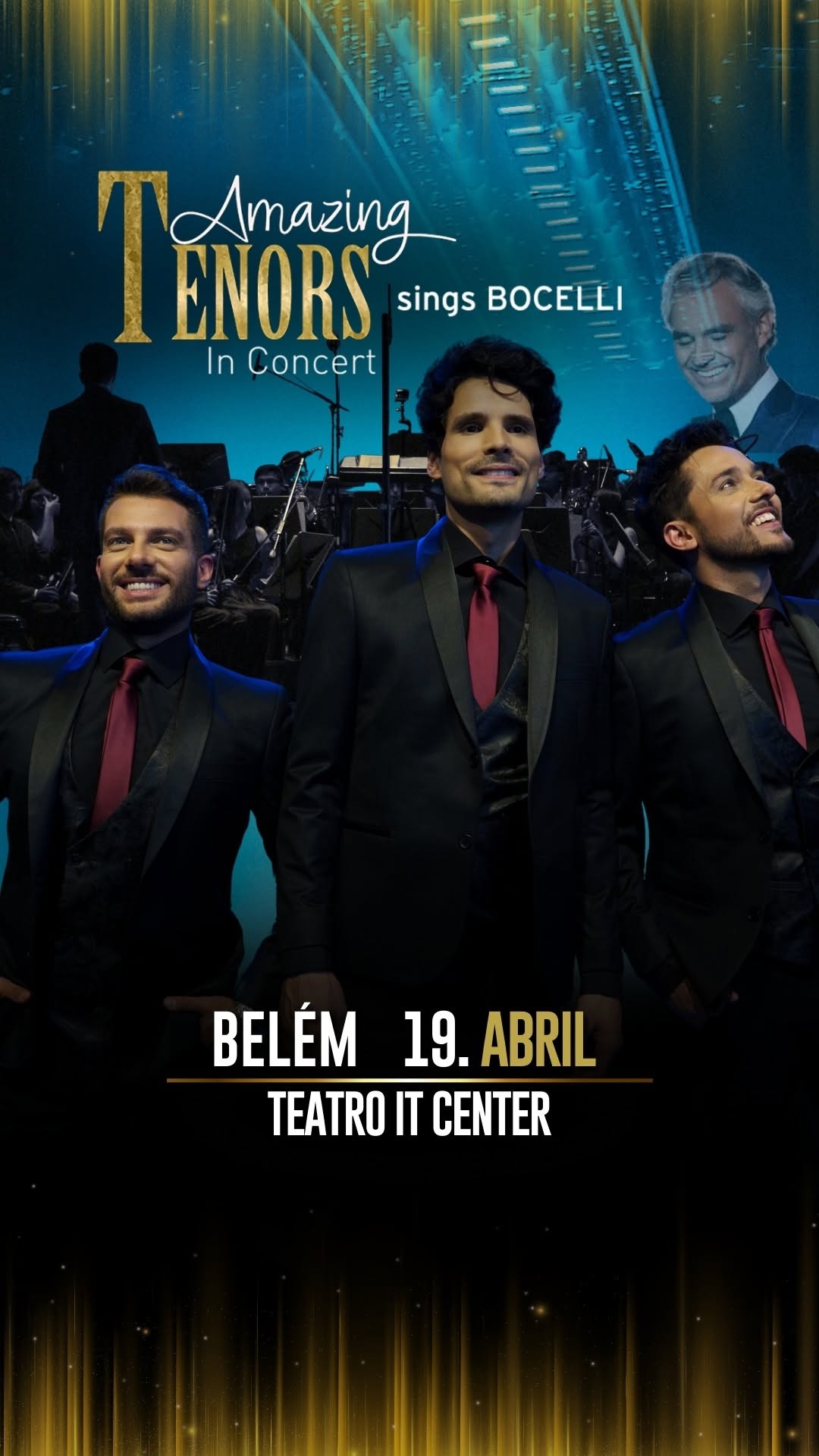 Amazing Em Palco Belém | Eventos | Amazing Tenors Sings Bocelli em Belém 2026