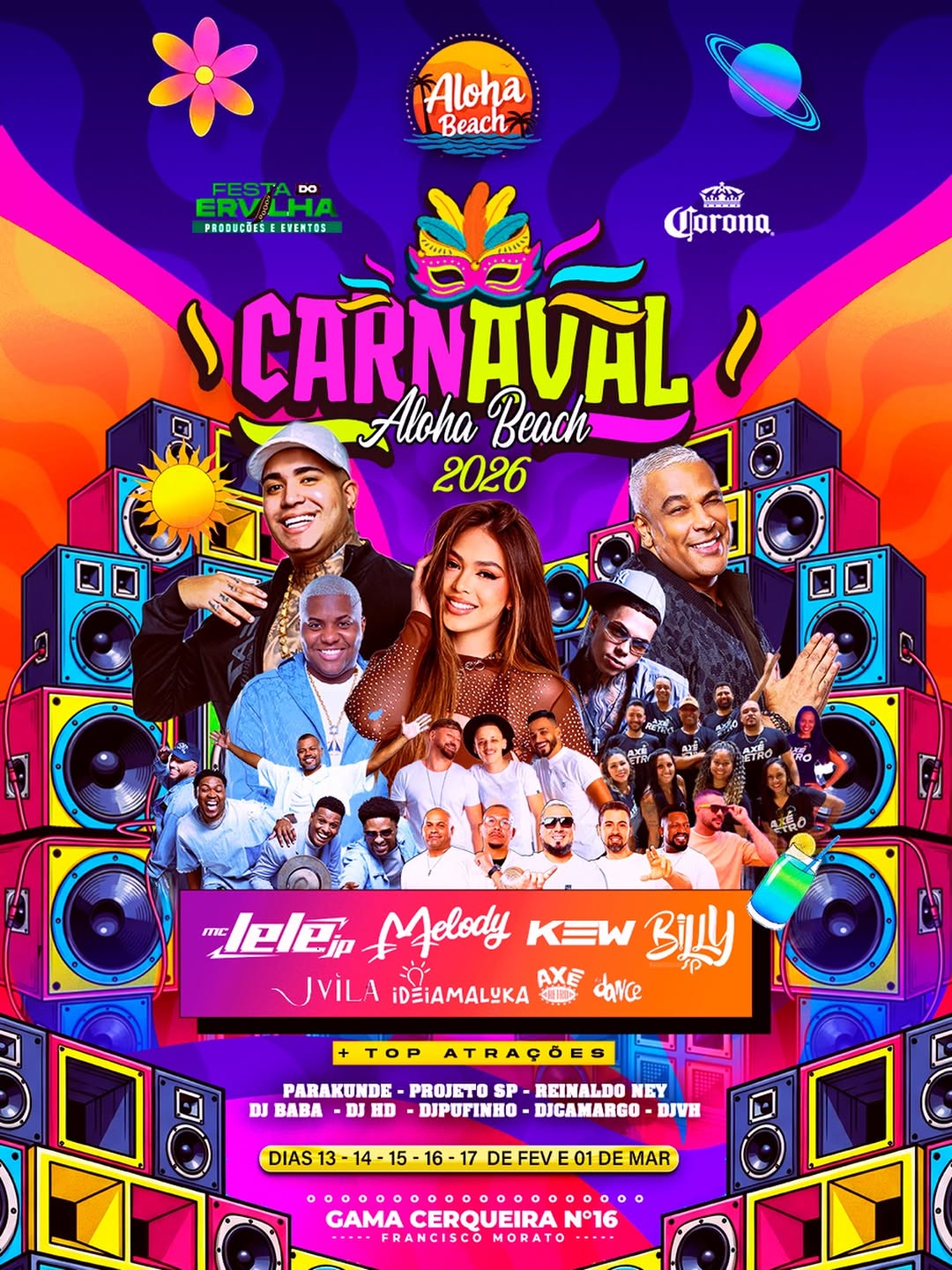 Palco Belém | Eventos | Carnaval Aloha Beach 2026 com MC Melody