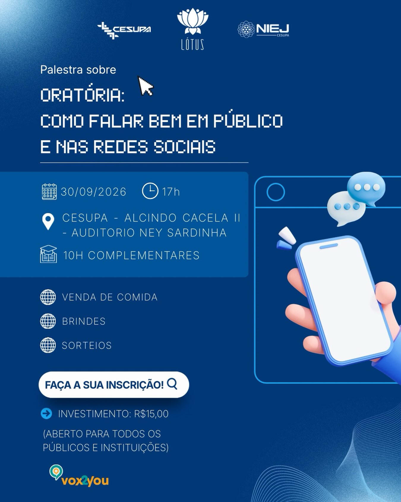 Palestra Oratória: Como Falar Bem em Público e nas Redes Sociais